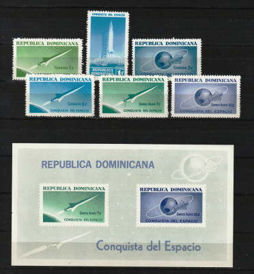 Rep. Dominicană, 1964 | Cucerirea spaţiului - Mercury - Cosmos | MNH | aph foto