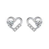Cumpara ieftin Cercei argint 925, JW1836, model inima, placati cu rodiu