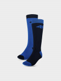 Șosete de schi (2-pack) pentru băieți - cobalt/bleumarin, 4F Sportswear