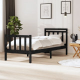 VidaXL Cadru de pat, 100x200 cm, negru, lemn masiv