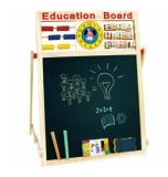 Tabla magnetica multifunctionala, 2 fete pentru scris cu numaratoare, litere si cifre magnetice, marker, creta colorata si burete, 44cmx36cm, 3+