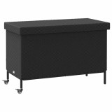 Gossi lada depozitare de gradina cu roti negru,110x55x73 cm poliratan