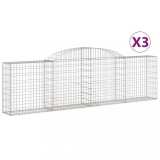 Cumpara ieftin Cosuri gabion arcuite 3 buc., 300x30x80/100 cm, fier galvanizat