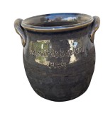 VAS VINTAGE CU DOUA ANSE MICI DIN CERAMICA SCANDINAVA, LUCRAT MANUAL