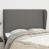 VidaXL Tăblie de pat cu aripioare gri &icirc;nchis 147x23x118/128 cm textil 3117675