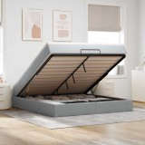VidaXL Cadru pat otoman cu saltea țesătură gri deschis 180x200cm