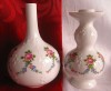 VAZA SI SFESNIC PORTELAN WALENDORF BAVARIA DECOR CU TRANDAFIRI 15.5 CM