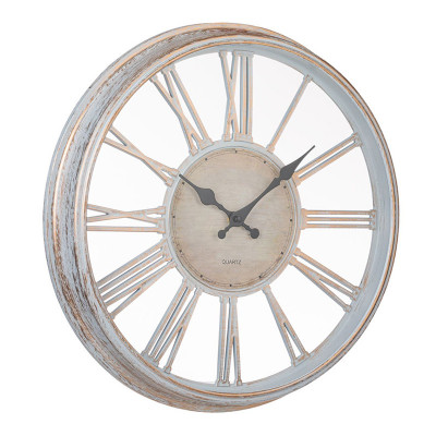 Ceas decorativ de perete The Time TO, 46 cm, rama alba foto