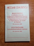 Expunerea lui Ceaușescu la Plenara PCR, 30 Noiembrie 1988. Carte Bibliofilie Epoca de Aur, 144 pagini. București