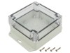 Carcasa Universala KRADEX Policarbonat IP67 Transparent Gri Deschis 105x105x60 mm Cod ZP105.105.60SUJP