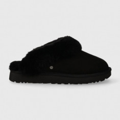 UGG papuci din piele întoarsă Classic slipper II culoarea negru 1130876.BLK-BLK