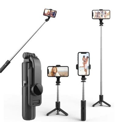 Selfie Stick Stabil cu Trepied si Self Timer, 73cm, Mini - Techsuit (L11) - Black foto