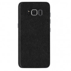 Set Folii Skin Acoperire 360 Compatibile cu Samsung Galaxy S8 Plus (2 Buc) - ApcGsm Wraps Leather Black