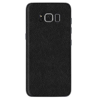 Set Folii Skin Acoperire 360 Compatibile cu Samsung Galaxy S8 Plus (2 Buc) - ApcGsm Wraps Leather Black foto