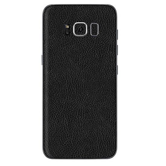 Set Folii Skin Acoperire 360 Compatibile cu Samsung Galaxy S8 Plus (2 Buc) - ApcGsm Wraps Leather Black