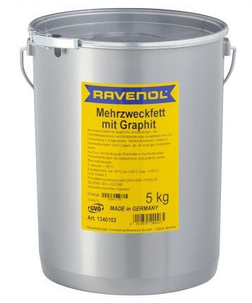 Vaselina grafitata RAVENOL Mehrzweckfett mit Graphit 1340102-005, 5 kg