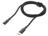Cablu USB 2.0 Apple Lightning și USB C 1m 20W negru