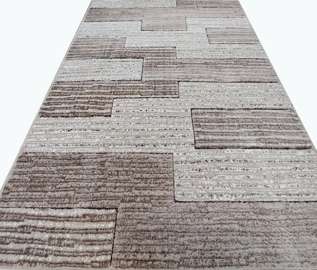 Traversa Covor, Fashion 32002, Bej / Maro, Latime 100 cm, Diverse Lungimi