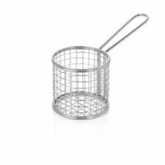 Cos inox, rotund, pentru servire cartofi prajiti, diam 8.5 cm (mini-fry)