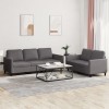 VidaXL Set de canapele cu perne, 2 piese, gri, piele ecologică 3201762