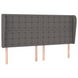 Cumpara ieftin Tablie de pat cu aripioare gri 203x23x118/128 cm piele eco