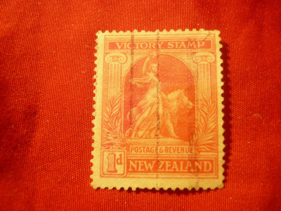 Timbru Noua Zeelanda 1920 - Victory stamps - val. 1p rosu stampilat foto
