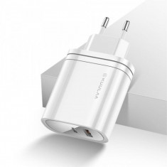 Incarcator Retea 36W QC 3,0 Cu Mufa USB Si USB Type C Alb foto