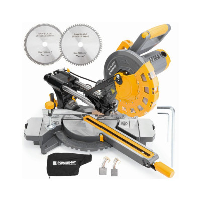 Fierastrau stationar, debitator lemn cu glisare, disc 255 mm 2400 W, Powermat foto