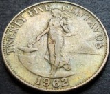 Cumpara ieftin Moneda exotica 25 CENTAVOS - FILIPINE, anul 1962 * cod 5144