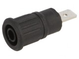 Soclu Banană 4mm 32A 1kV Negru pentru Panou