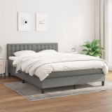 Cumpara ieftin Gossi pat box spring cu saltea, gri inchis, 140x200 cm, textil
