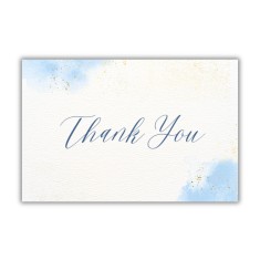 Set 20 de mini felicitari de multumire, Thank You, albastru, dimensiune 8.2 x 5.4cm