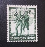 Germania Reich-ul German 1938 Plebiscitul Anschluss Unificarea cu Austria 6 Rpf Verde Ștampilat - A0040