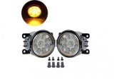 Set 2 Proiectoare Auto cu DRL Galben, 9 LED, 800LM, 12V, Compatibil Citroen, Dacia, Ford, Nissan, Opel, Peugeot, Renault, Suzuki