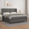 vidaXL Pat box spring cu saltea, gri, 180x200 cm, piele ecologică 3128989