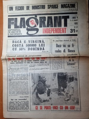 ziarul flagrant independent 3-9 august 1992 foto