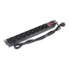 PDU 8 prize Shuko, 19&#039;&#039;, 1U, aluminiu cu protectie - ASYTECH Networking ASY-PDU-8