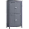 VASAGLE Dulap de baie, din MDF, cu 2 compartimente si 4 usi, rafturi reglabile, 30x60x110cm, gri inchis Household NewTrend