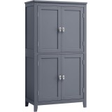 VASAGLE Dulap de baie, din MDF, cu 2 compartimente si 4 usi, rafturi reglabile, 30x60x110cm, gri inchis Household NewTrend