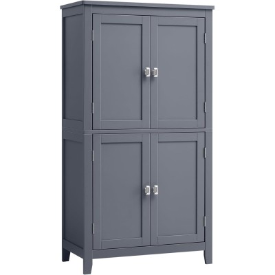 VASAGLE Dulap de baie, din MDF, cu 2 compartimente si 4 usi, rafturi reglabile, 30x60x110cm, gri inchis Household NewTrend foto