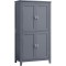 VASAGLE Dulap de baie, din MDF, cu 2 compartimente si 4 usi, rafturi reglabile, 30x60x110cm, gri inchis Household NewTrend