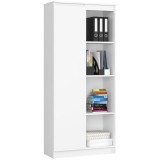 Biblioteca, placa laminata, 8 rafturi, 1 usa, alb, 80x35x180 cm, Artool