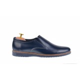 Pantofi barbati sport - casual din piele naturala, bleumarin - TENMARIOBLU