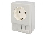 Soclu Tip F 250VAC 16A IP20 pentru Șină DIN
