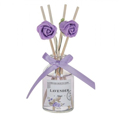 Difuzor Aromă Cameră, Lavandă, Bețișoare și Flori Decorative, Capacitate 30ml foto