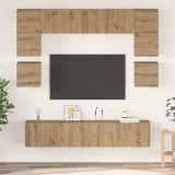 Set comodă TV cu raft Pe perete Altele 8 pcs stejar artizanal 80 x 30 x 30 cm