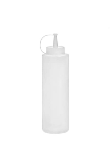 Sticlă cu capac cu filet, dop mic, pentru ketchup, muștar, maioneză sau alte sosuri, plastic, tr