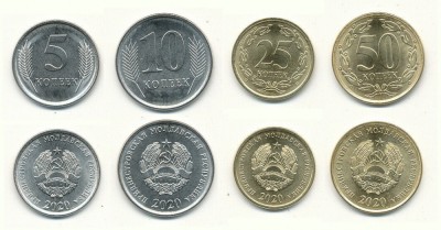 TRANSNISTRIA █ SET COMPLET DE MONEDE █ 5, 10, 25, 50 Kopeek █ 2020 █ UNC foto
