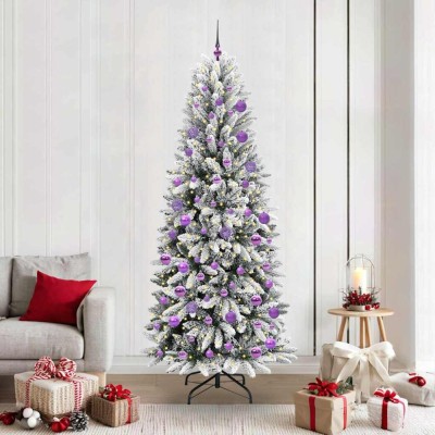 vidaXL Brad de Crăciun artificial cu 300 LED Alb 78 x 78 x 210 cm 3396063 foto