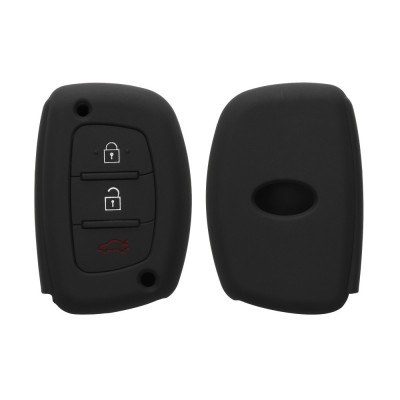 Husa Cheie Auto pentru Hyundai / Kia - 3 Butoane - Keyless Go, Silicon, Negru, 41620.01 foto